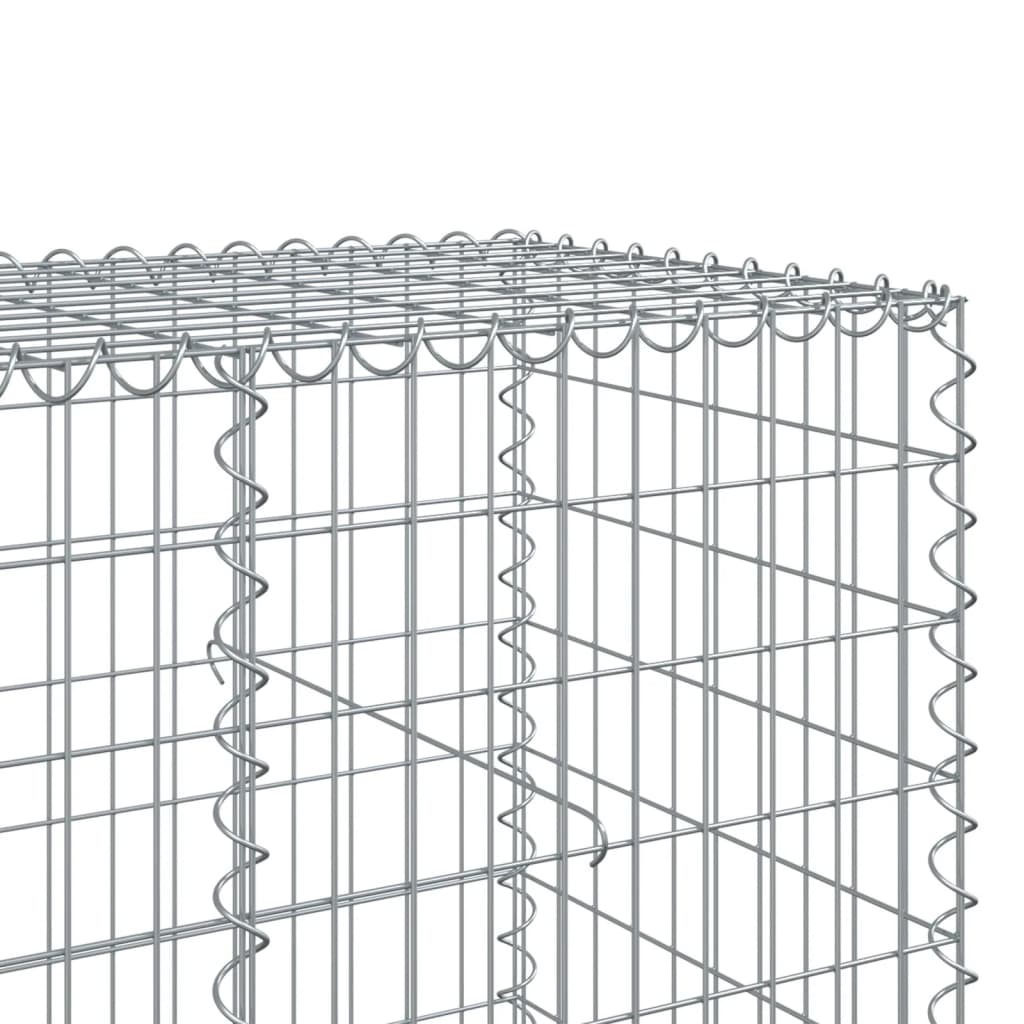 vidaXL Panier gabion avec couvercle 650x100x100 cm fer galvanisé