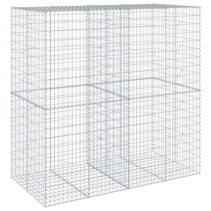 vidaXL Panier gabion avec couvercle 200x100x200 cm fer galvanisé