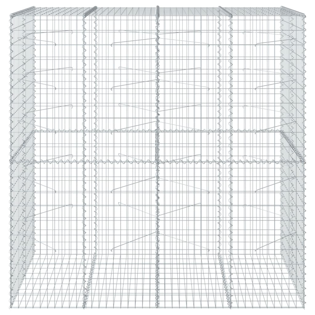 vidaXL Panier gabion avec couvercle 200x100x200 cm fer galvanisé