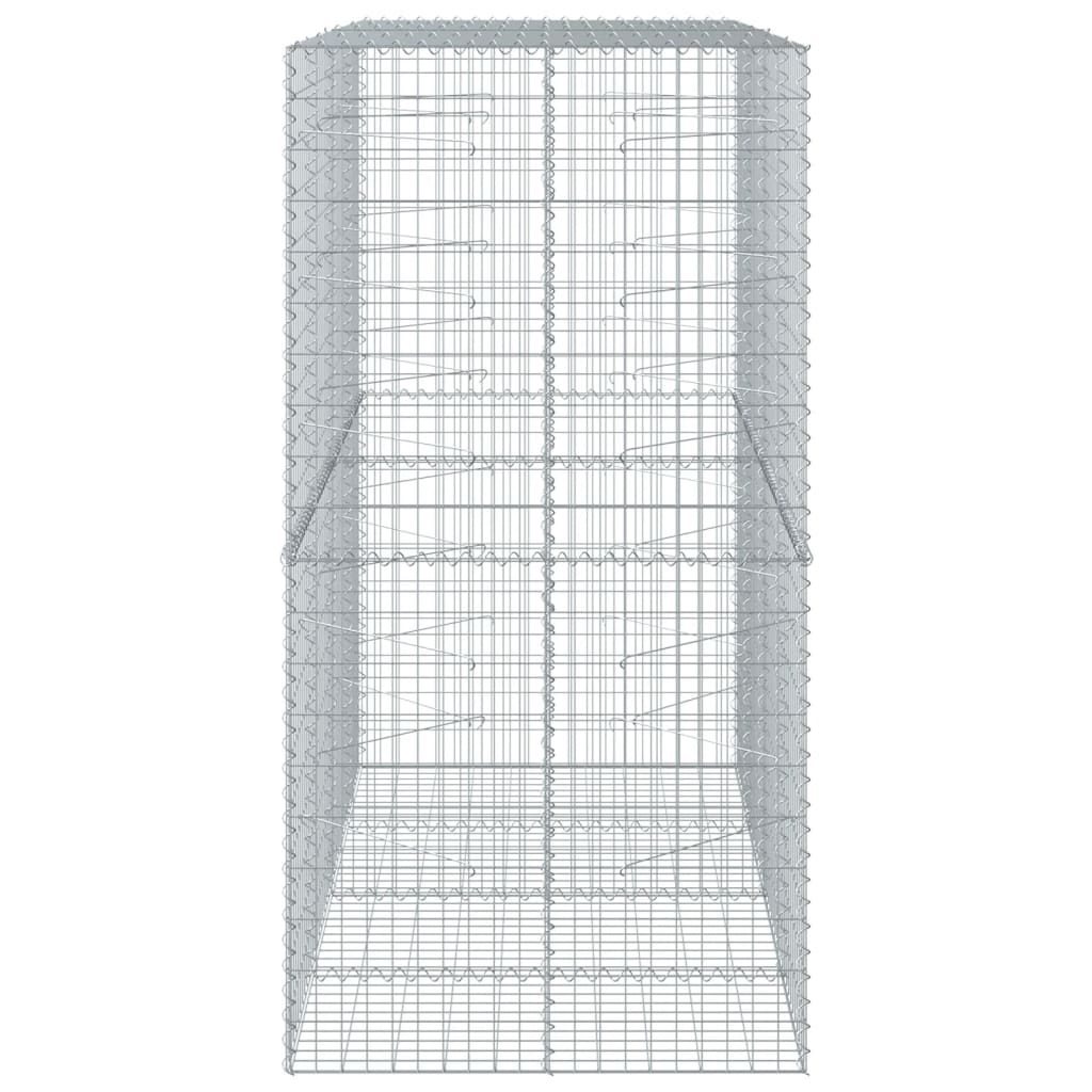 vidaXL Panier gabion avec couvercle 200x100x200 cm fer galvanisé