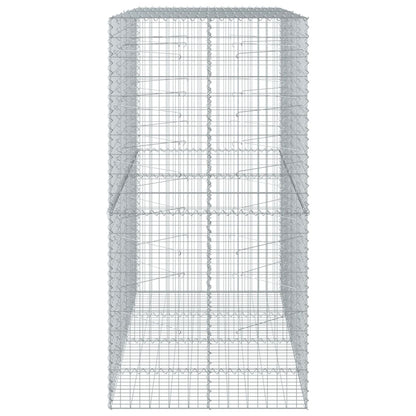 vidaXL Panier gabion avec couvercle 200x100x200 cm fer galvanisé