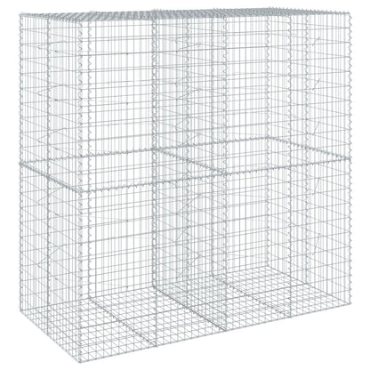 vidaXL Panier gabion avec couvercle 200x100x200 cm fer galvanisé