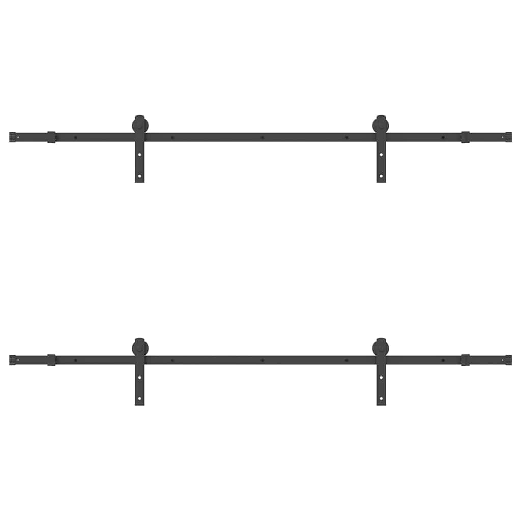 vidaXL Kit de quincaillerie de porte coulissante 213,5 cm acier noir