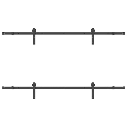 vidaXL Kit de quincaillerie de porte coulissante 213,5 cm acier noir