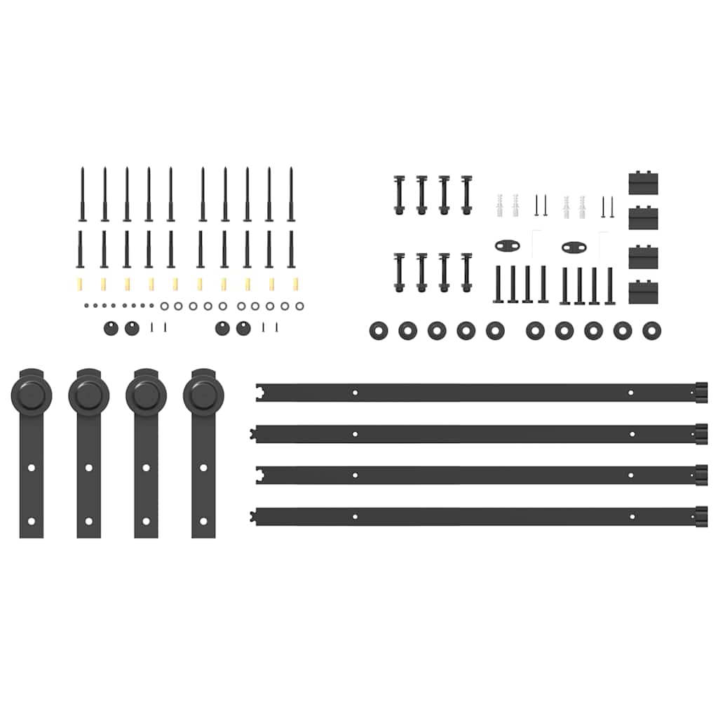 vidaXL Kit de quincaillerie de porte coulissante 213,5 cm acier noir
