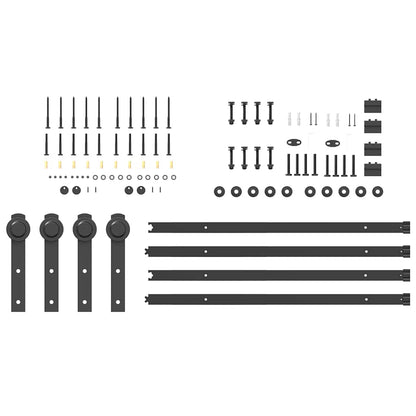 vidaXL Kit de quincaillerie de porte coulissante 213,5 cm acier noir