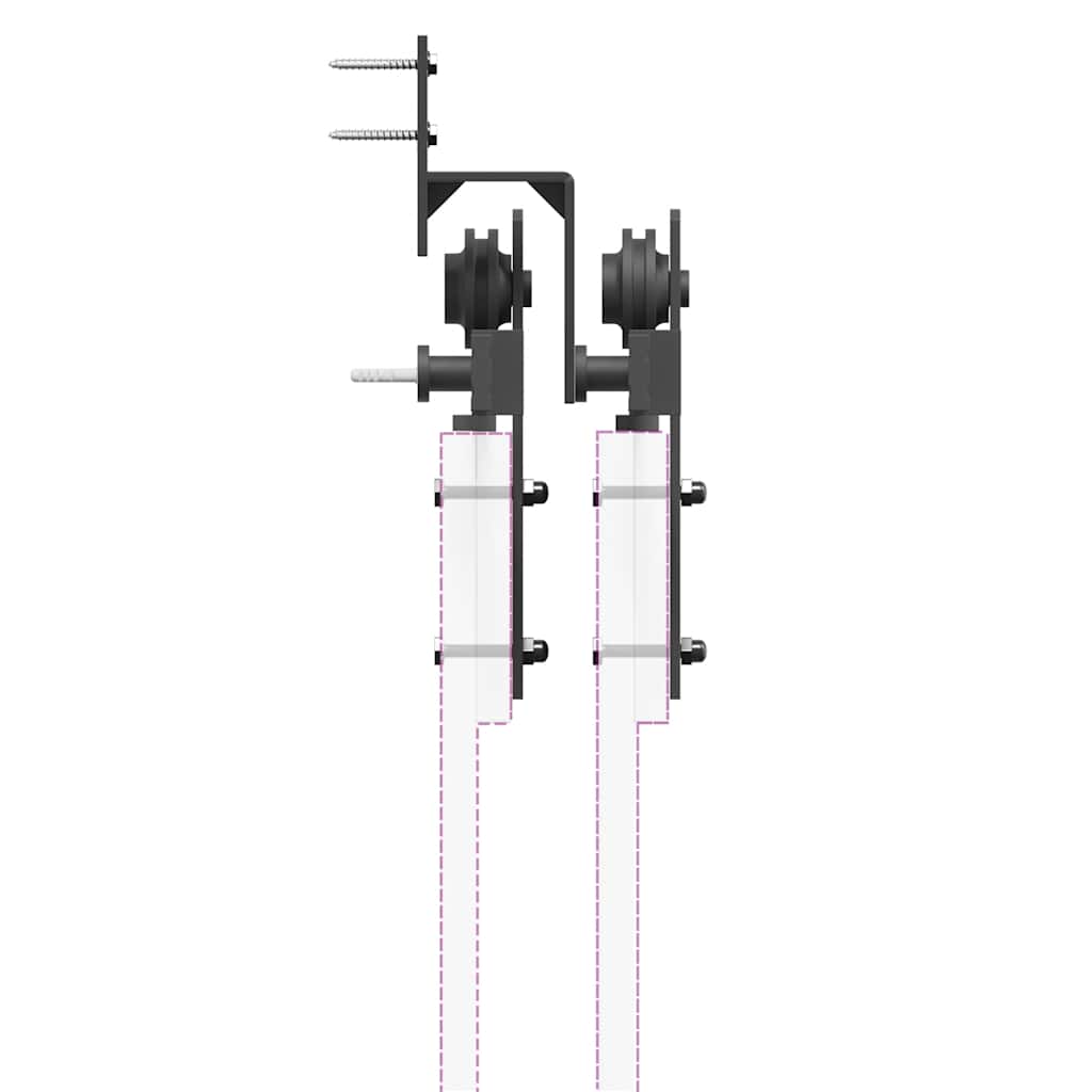 vidaXL Kit de quincaillerie de porte coulissante 213,5 cm acier noir