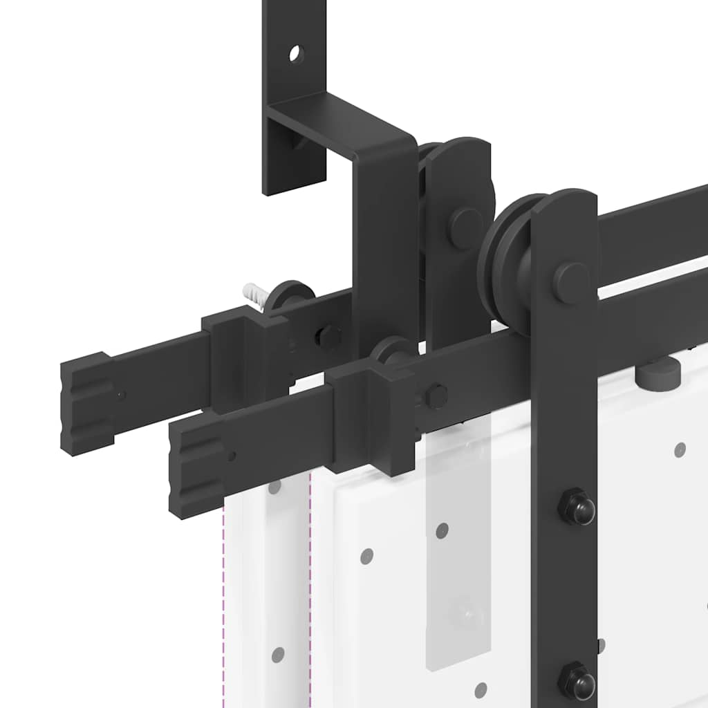 vidaXL Kit de quincaillerie de porte coulissante 213,5 cm acier noir