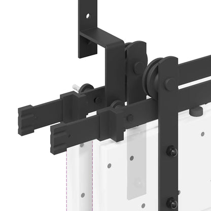 vidaXL Kit de quincaillerie de porte coulissante 213,5 cm acier noir