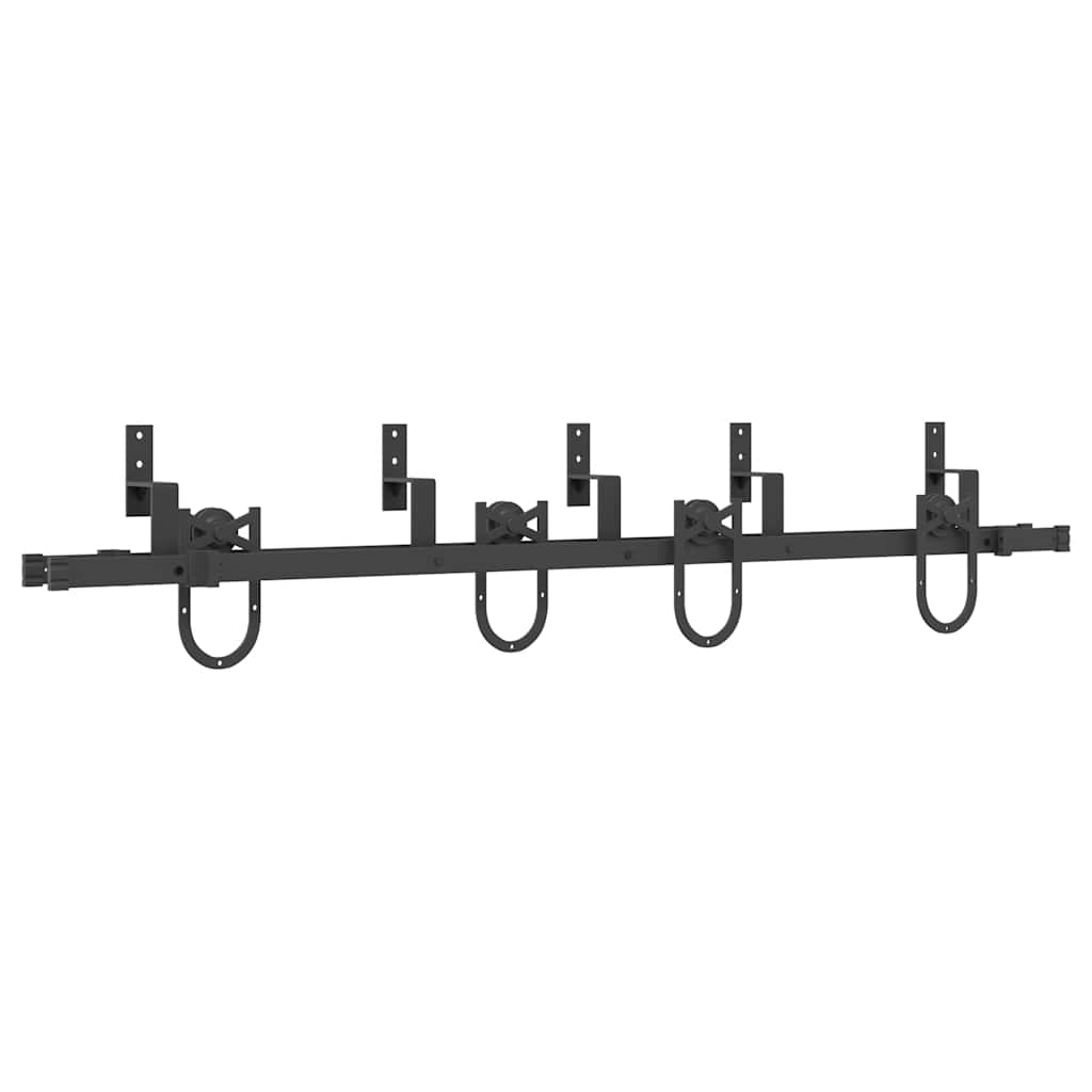 vidaXL Kit de quincaillerie de porte coulissante 183 cm Acier Noir