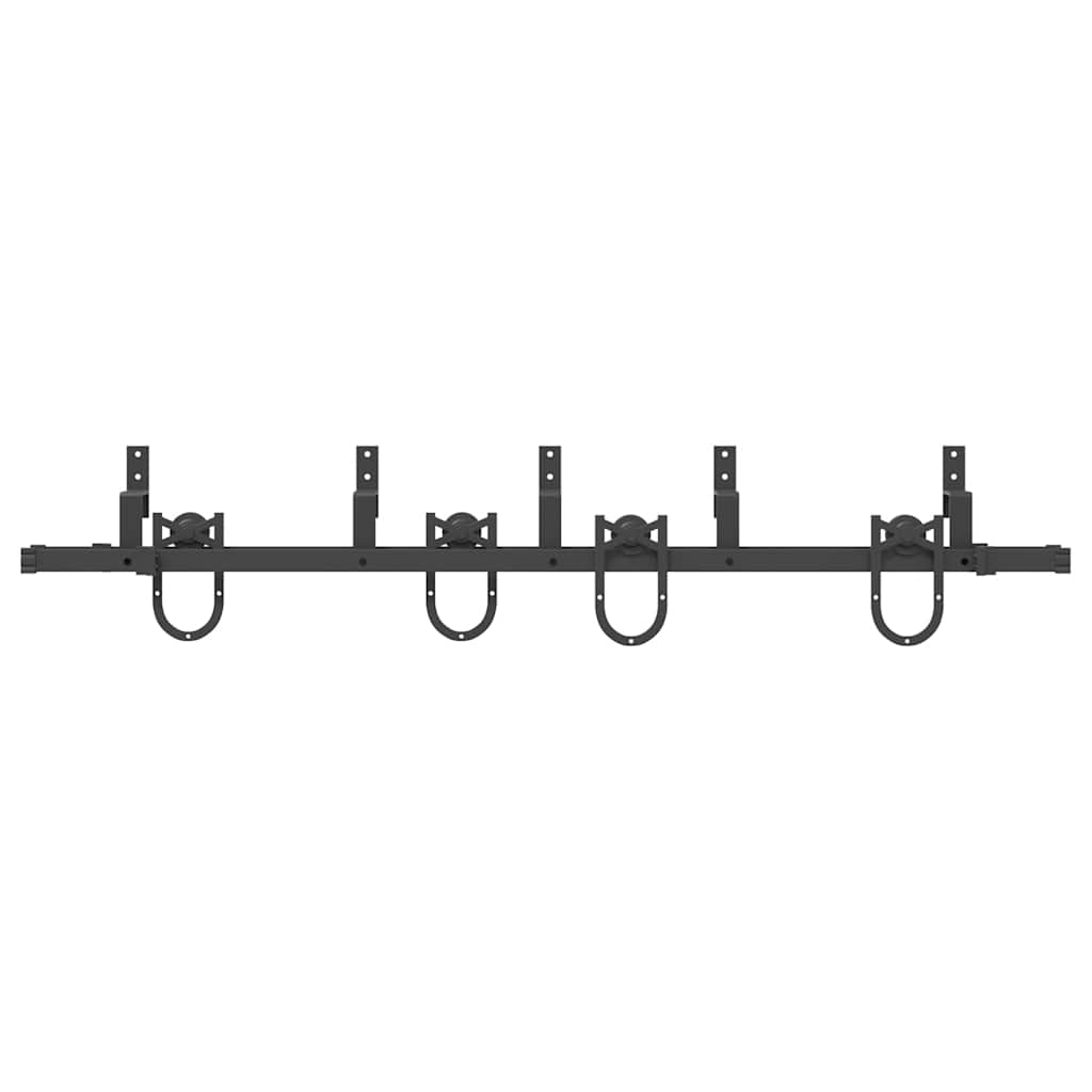 vidaXL Kit de quincaillerie de porte coulissante 183 cm Acier Noir