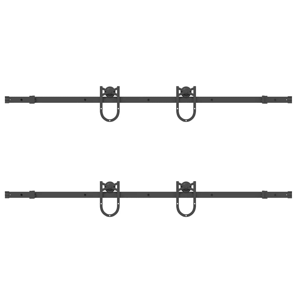 vidaXL Kit de quincaillerie de porte coulissante 183 cm Acier Noir