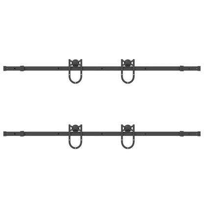vidaXL Kit de quincaillerie de porte coulissante 183 cm Acier Noir