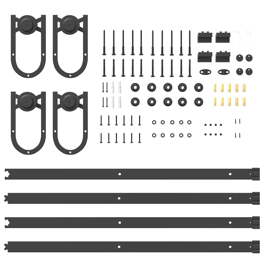 vidaXL Kit de quincaillerie de porte coulissante 183 cm Acier Noir
