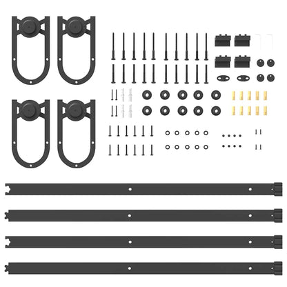 vidaXL Kit de quincaillerie de porte coulissante 183 cm Acier Noir