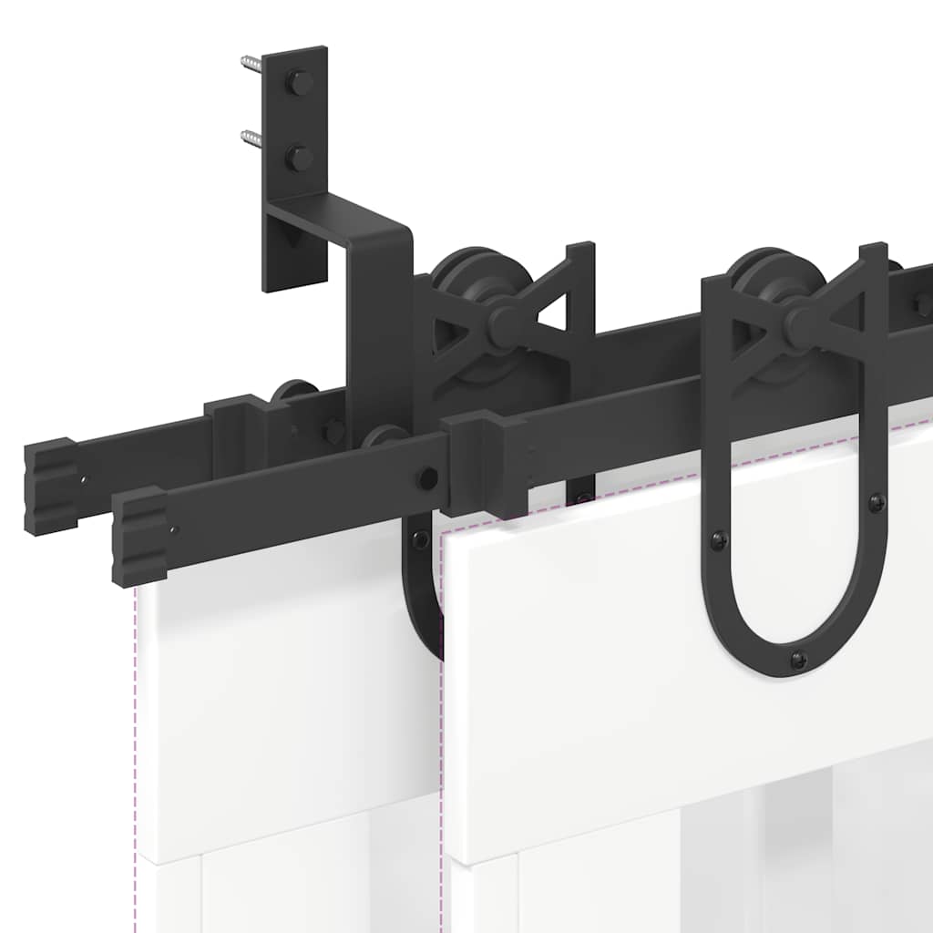 vidaXL Kit de quincaillerie de porte coulissante 183 cm Acier Noir