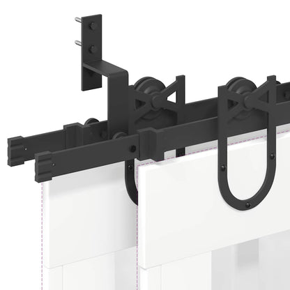 vidaXL Kit de quincaillerie de porte coulissante 183 cm Acier Noir