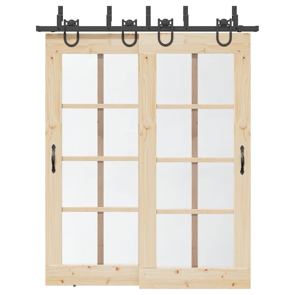 vidaXL Kit de quincaillerie de porte coulissante 183 cm Acier Noir