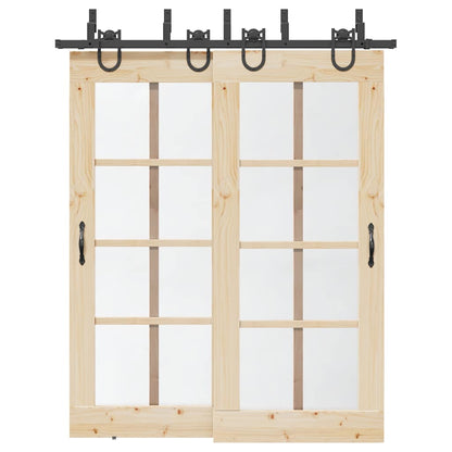 vidaXL Kit de quincaillerie de porte coulissante 183 cm Acier Noir