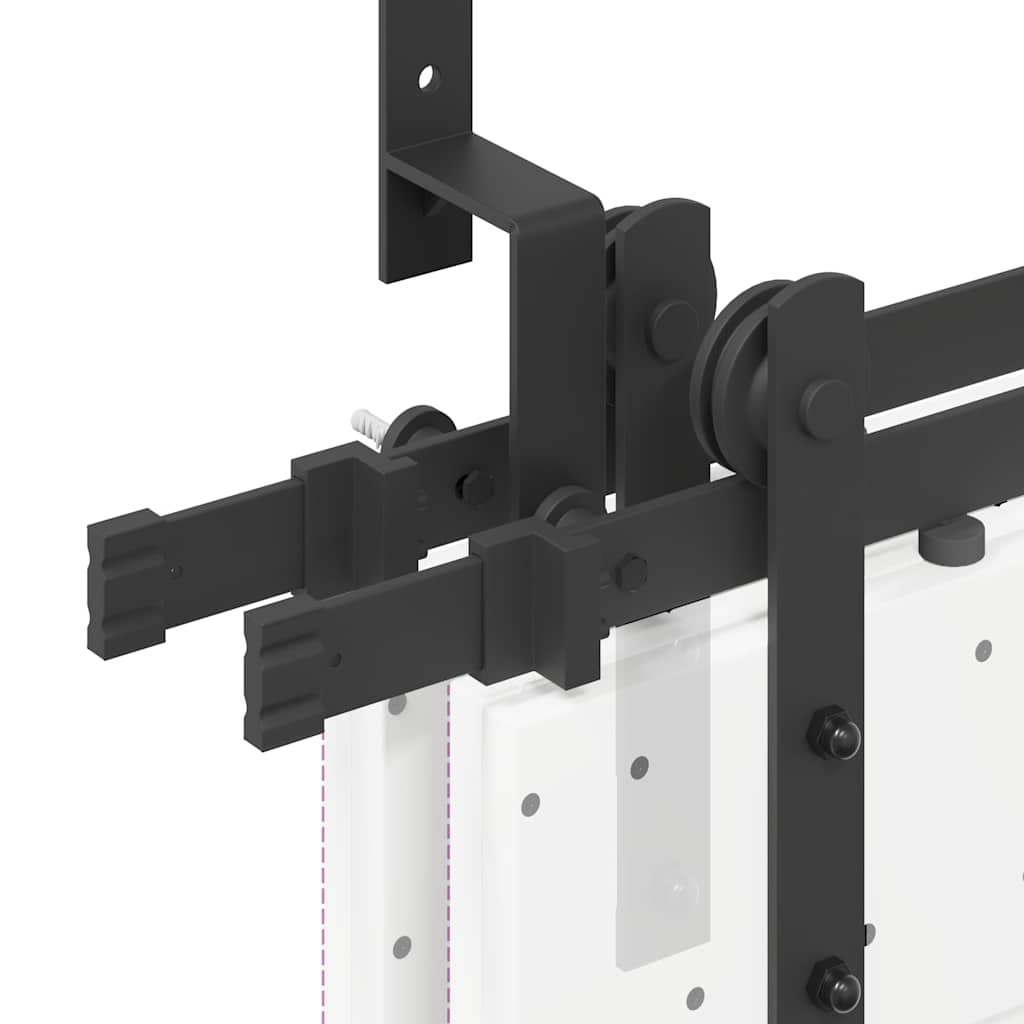 vidaXL Kit de quincaillerie de porte coulissante 213,5 cm acier noir