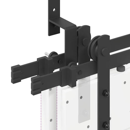 vidaXL Kit de quincaillerie de porte coulissante 213,5 cm acier noir