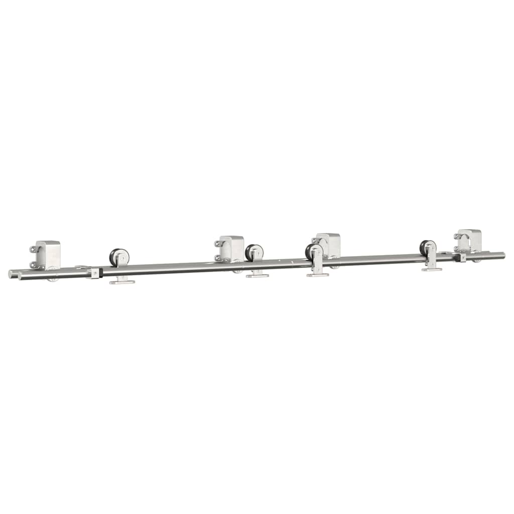 vidaXL Kit fixation porte coulissante 183 cm Acier inoxydable Argenté