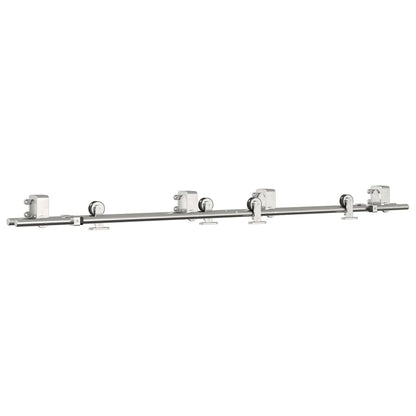 vidaXL Kit fixation porte coulissante 183 cm Acier inoxydable Argenté
