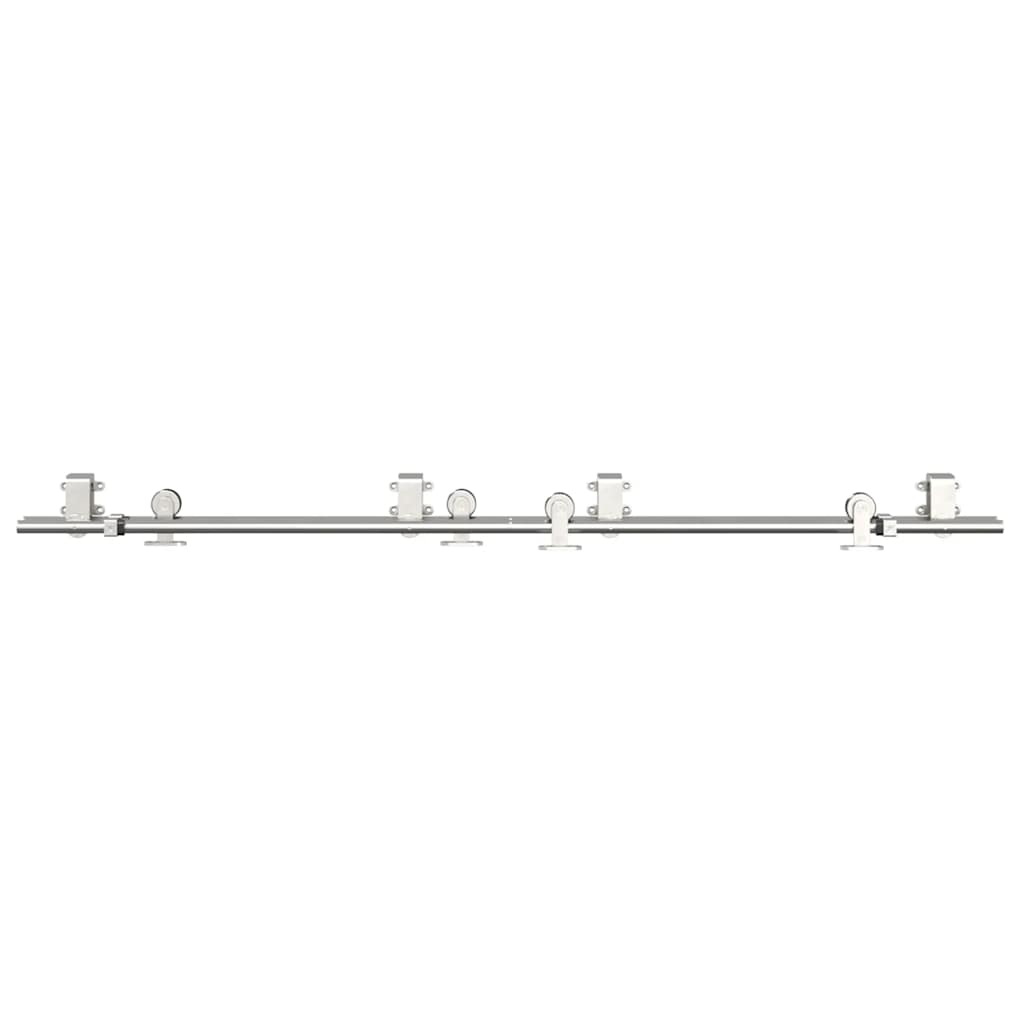 vidaXL Kit fixation porte coulissante 183 cm Acier inoxydable Argenté