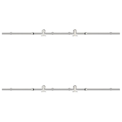vidaXL Kit fixation porte coulissante 183 cm Acier inoxydable Argenté