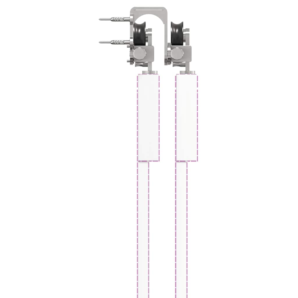 vidaXL Kit fixation porte coulissante 183 cm Acier inoxydable Argenté