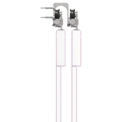 vidaXL Kit fixation porte coulissante 183 cm Acier inoxydable Argenté
