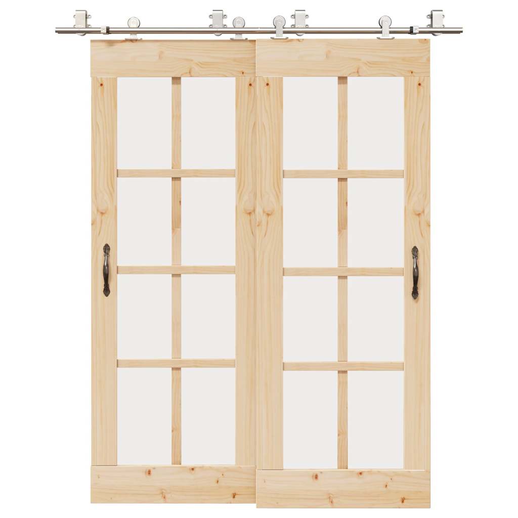 vidaXL Kit fixation porte coulissante 183 cm Acier inoxydable Argenté