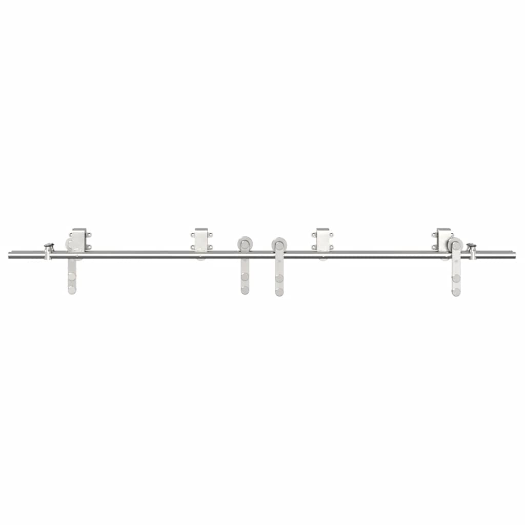 vidaXL Kit fixation porte coulissante 183 cm Acier inoxydable Argenté