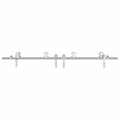 vidaXL Kit fixation porte coulissante 183 cm Acier inoxydable Argenté