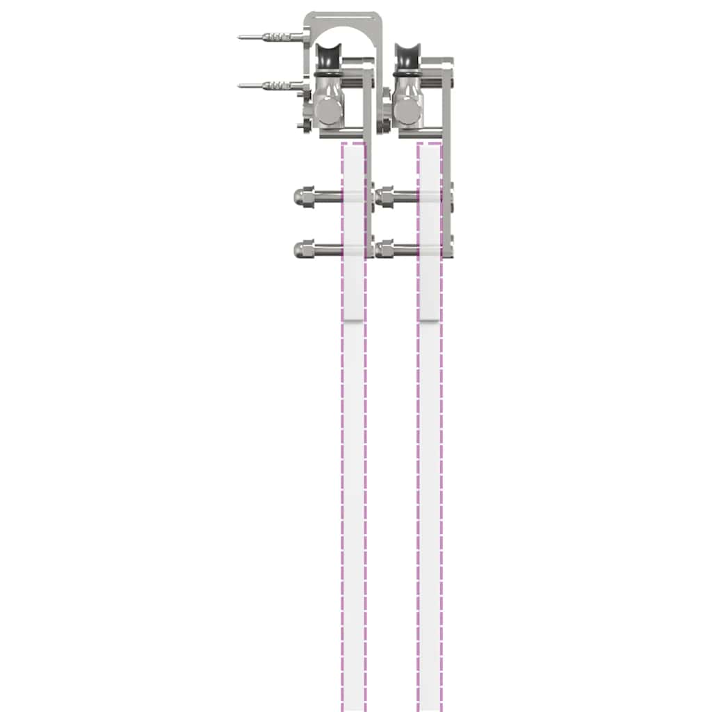 vidaXL Kit fixation porte coulissante 183 cm Acier inoxydable Argenté