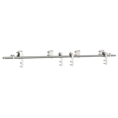 vidaXL Kit fixation porte coulissante 200 cm Acier inoxydable Argenté