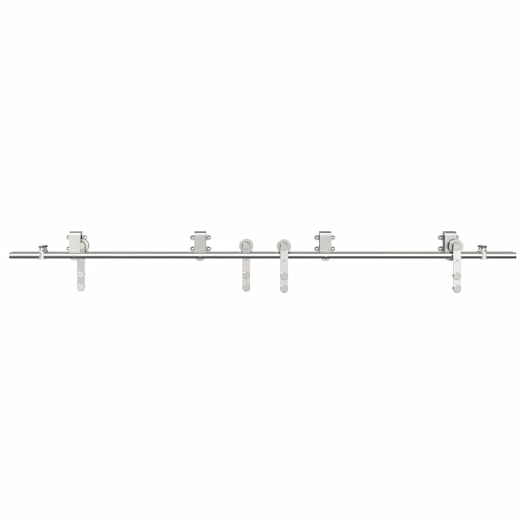 vidaXL Kit fixation porte coulissante 200 cm Acier inoxydable Argenté