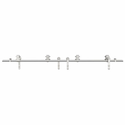 vidaXL Kit fixation porte coulissante 200 cm Acier inoxydable Argenté