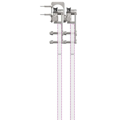 vidaXL Kit fixation porte coulissante 200 cm Acier inoxydable Argenté