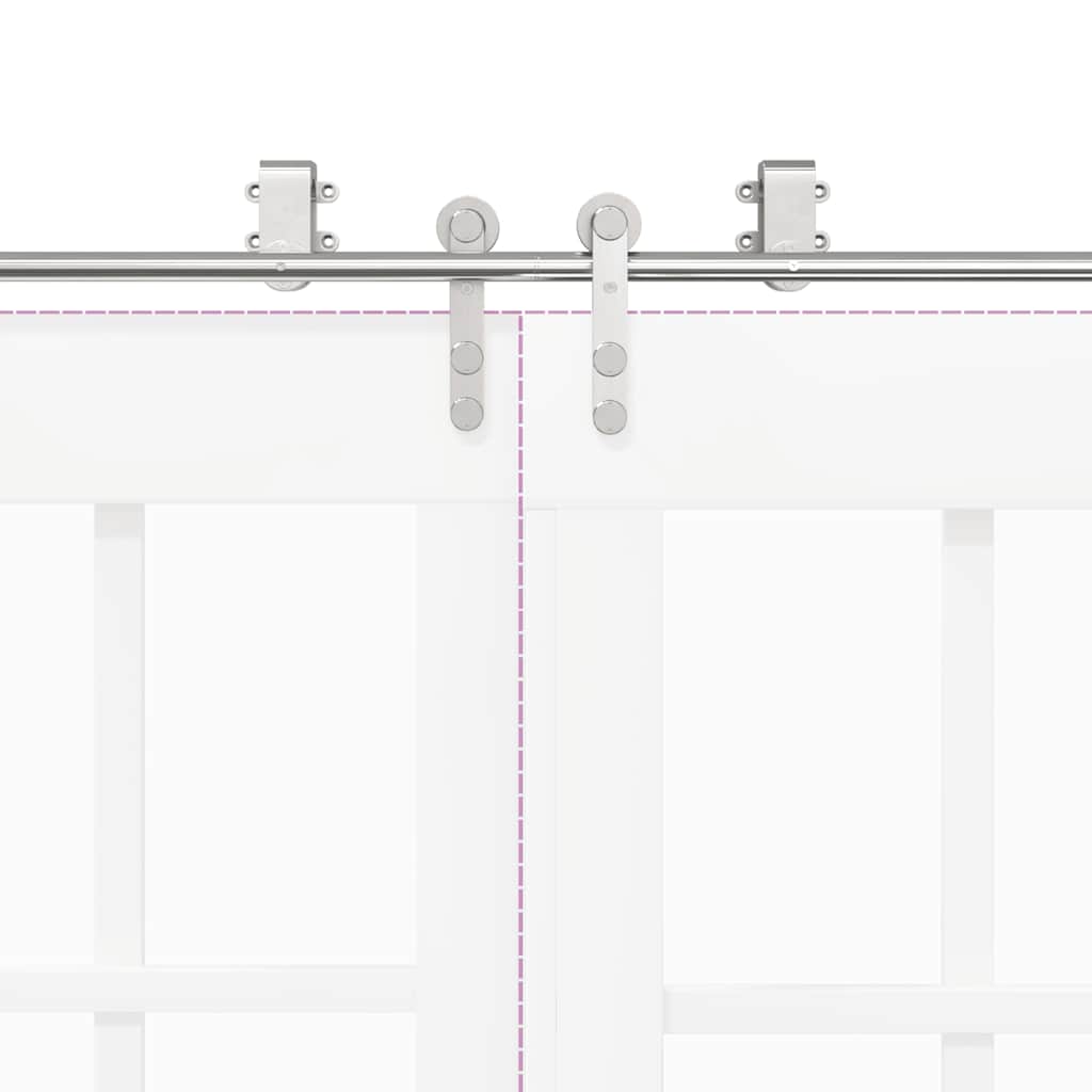 vidaXL Kit fixation porte coulissante 200 cm Acier inoxydable Argenté
