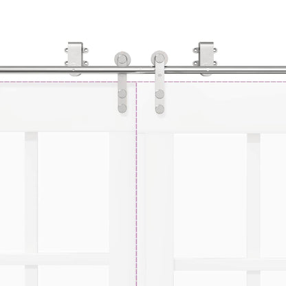 vidaXL Kit fixation porte coulissante 200 cm Acier inoxydable Argenté