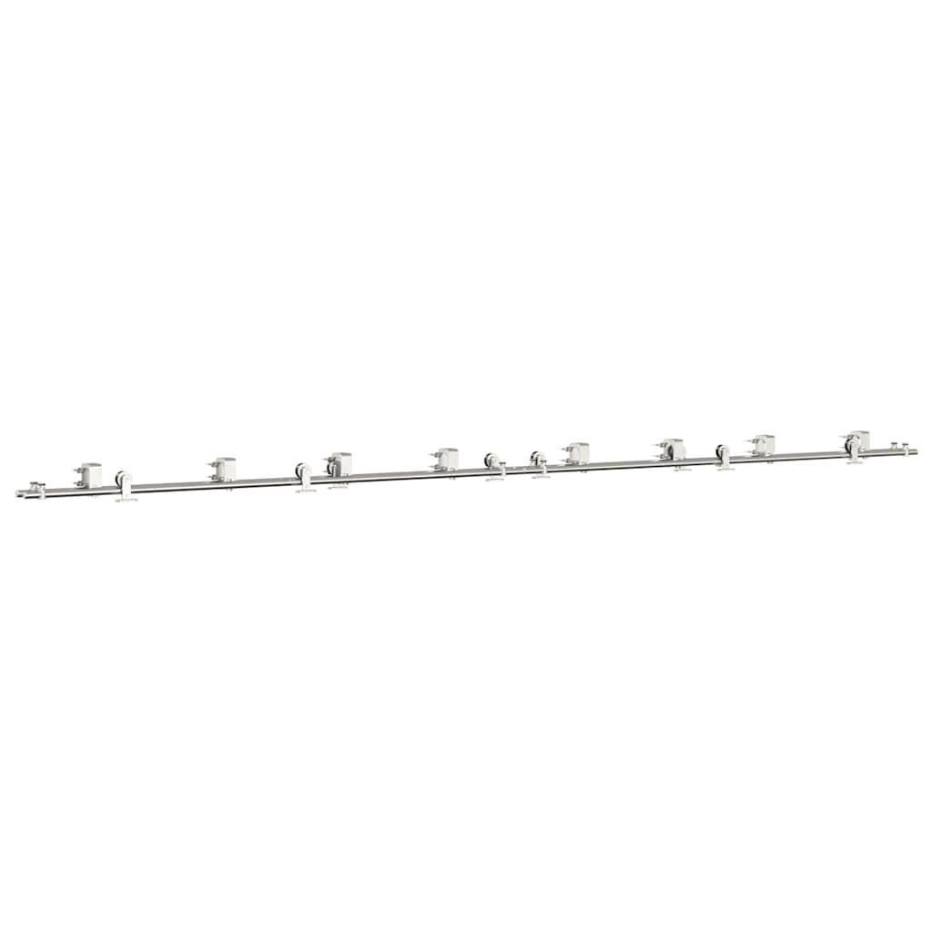 vidaXL Kit fixation porte coulissante 200 cm Acier inoxydable Argenté