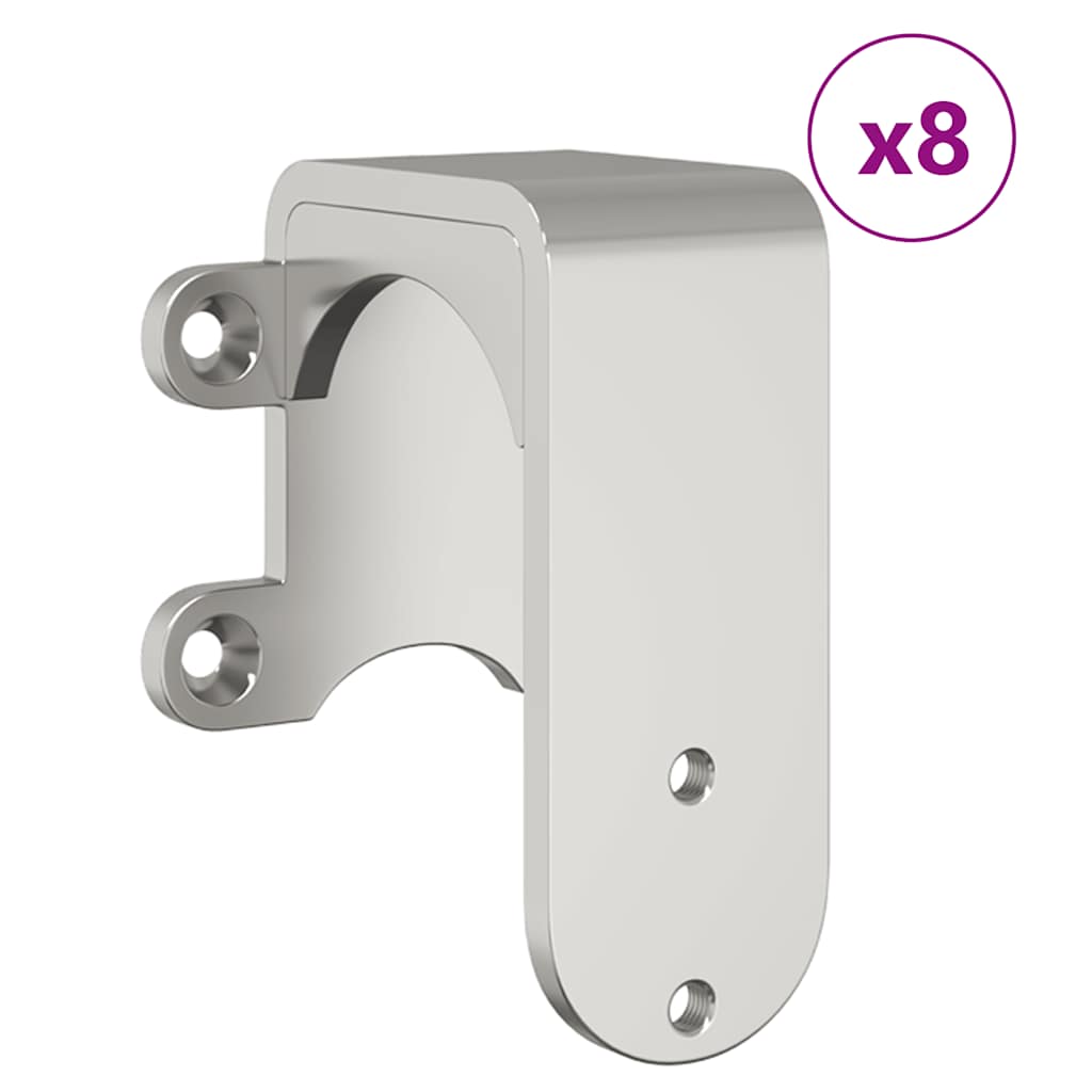 vidaXL Kit fixation porte coulissante 200 cm Acier inoxydable Argenté