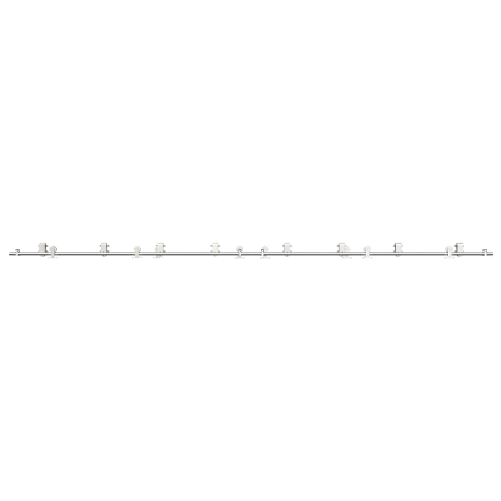 vidaXL Kit fixation porte coulissante 200 cm Acier inoxydable Argenté