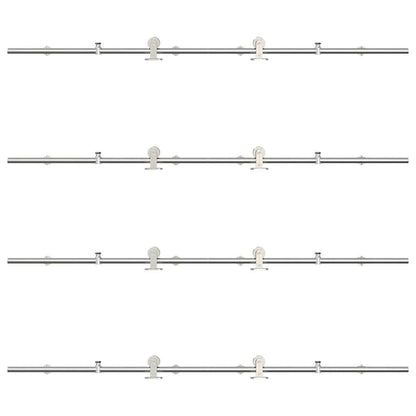 vidaXL Kit fixation porte coulissante 200 cm Acier inoxydable Argenté