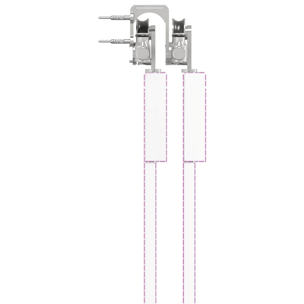 vidaXL Kit fixation porte coulissante 200 cm Acier inoxydable Argenté