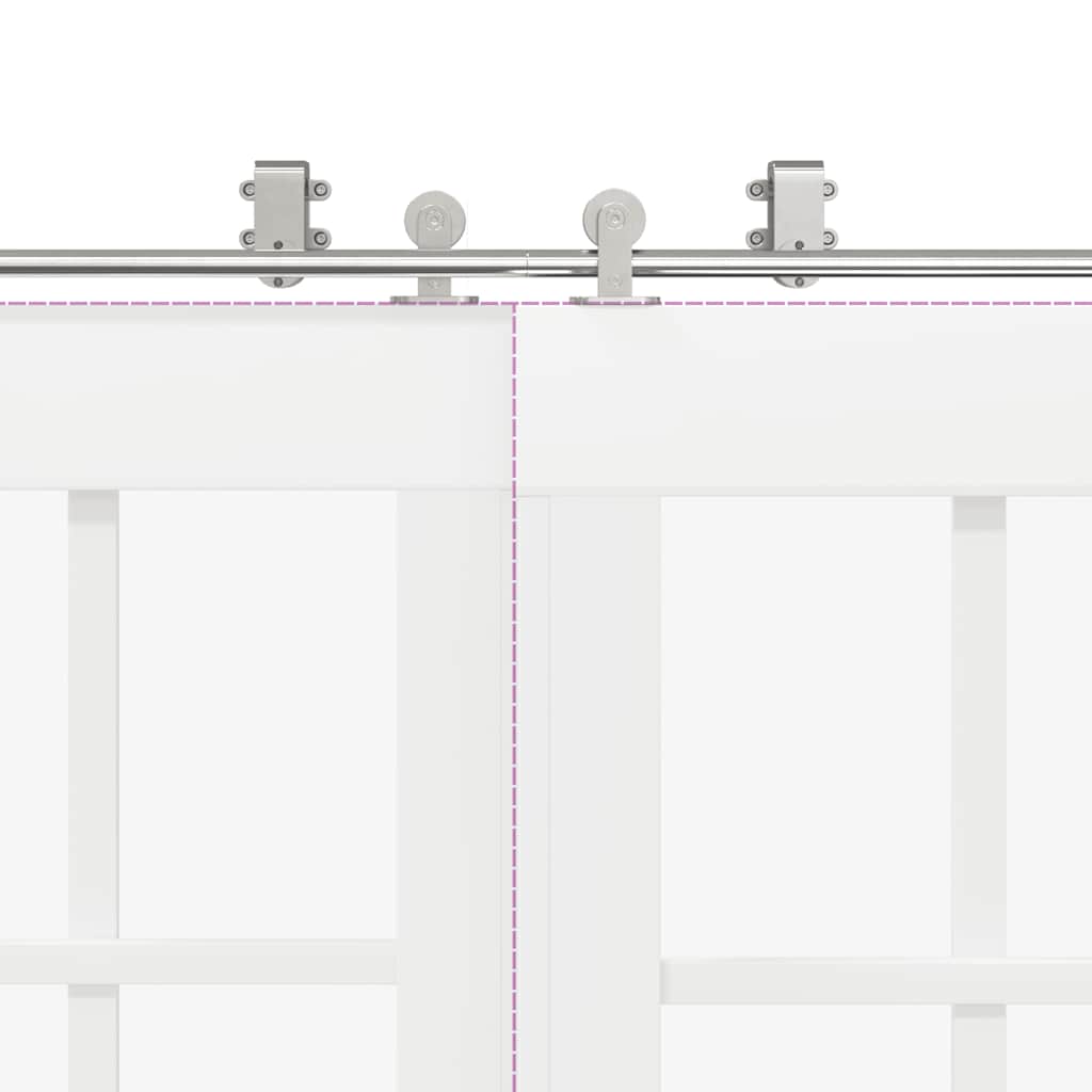 vidaXL Kit fixation porte coulissante 200 cm Acier inoxydable Argenté