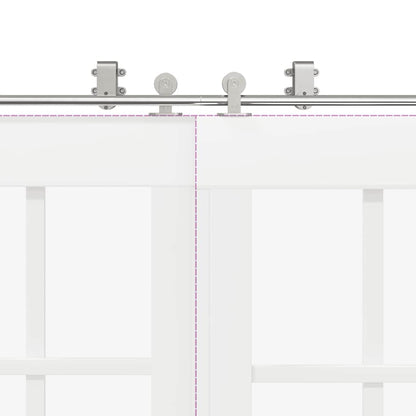 vidaXL Kit fixation porte coulissante 200 cm Acier inoxydable Argenté