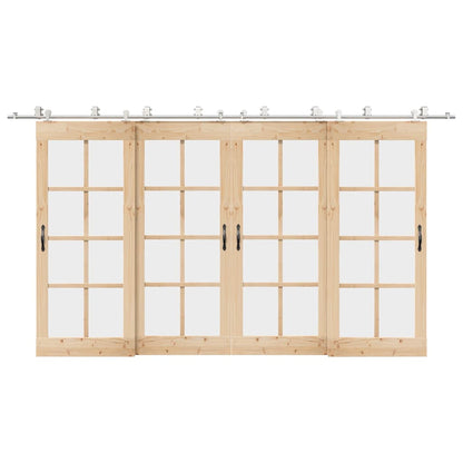 vidaXL Kit fixation porte coulissante 200 cm Acier inoxydable Argenté