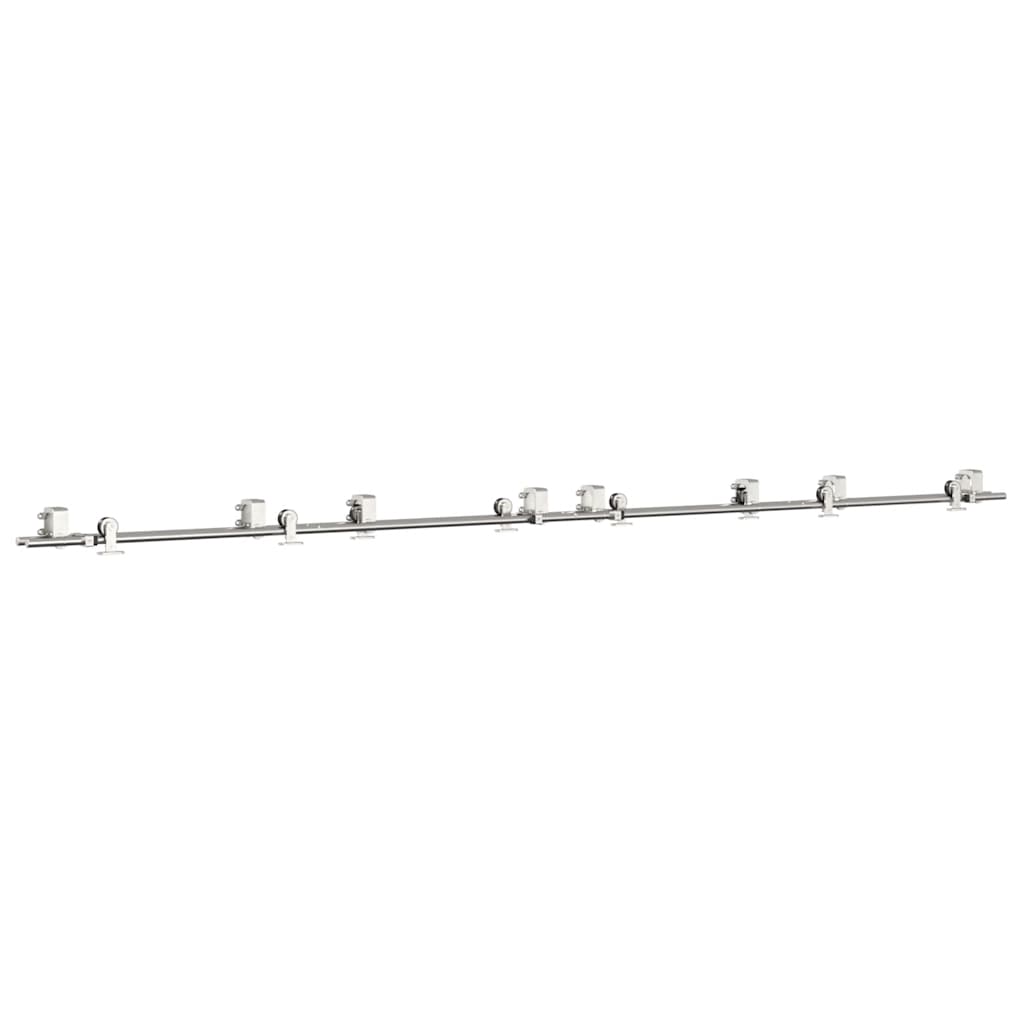 vidaXL Kit fixation porte coulissante 183 cm Acier inoxydable Argenté